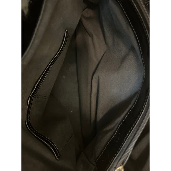 Roberta Gandolfi Leather Bag Patent Zippered Large Zebra Hair Purse Black Brown - Picture 5 of 11